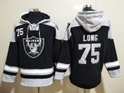 Wholesale Cheap Men's Las Vegas Raiders #75 Howie Long NEW Black Pocket Stitched NFL Pullover Hoodie