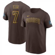 Cheap Men's San Diego Padres #7 Ha-Seong Kim Brown 2024 World Tour Seoul Series Name & Number T-Shirt