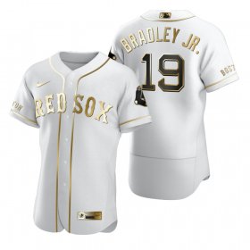 Wholesale Cheap Boston Red Sox #19 Jackie Bradley Jr. White Nike Men\'s Authentic Golden Edition MLB Jersey