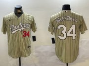 Cheap Men's Los Angeles Dodgers #34 Fernando Valenzuela Authentic Collection Stitched MLB Jerseys