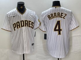 Men\'s San Diego Padres #4 Luis Arraez White Cool Base Stitched Jersey