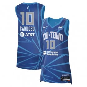 Wholesale Cheap Women\'s Chicago Sky #10 Kamilla Cardoso Sky Blue 2024 Rebel Edition Stitched Jersey