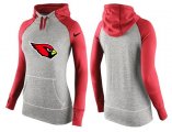 Wholesale Cheap Women's Nike Arizona Cardinals Performance Hoodie Grey & Red_3