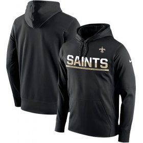 Wholesale Cheap Men\'s New Orleans Saints Nike Black Sideline Circuit Pullover Performance Hoodie