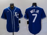 Cheap Men's Kansas City Royals #7 Bobby Witt Jr Royal Cool Base Stitched Baseball Jersey