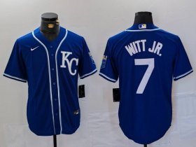 Cheap Men\'s Kansas City Royals #7 Bobby Witt Jr Royal Cool Base Stitched Baseball Jersey