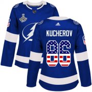 Cheap Adidas Lightning #86 Nikita Kucherov Blue Home Authentic USA Flag Women's 2020 Stanley Cup Champions Stitched NHL Jersey