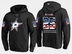 Wholesale Cheap Stars #25 Brett Ritchie NHL Banner Wave Usa Flag Black Hoodie