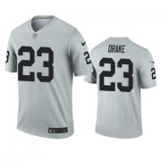 Wholesale Cheap Men's Las Vegas Raiders #23 Kenyan Drake Silver Inverted Legend Nike Jersey