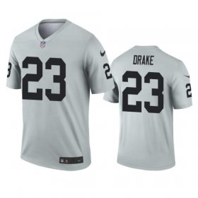 Wholesale Cheap Men\'s Las Vegas Raiders #23 Kenyan Drake Silver Inverted Legend Nike Jersey