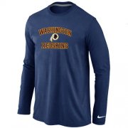 Wholesale Cheap Nike Washington Redskins Heart & Soul Long Sleeve T-Shirt Dark Blue