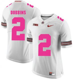 Wholesale Cheap Ohio State Buckeyes 2 J.K. Dobbins White 2018 Breast Cancer Awareness College Football Jersey