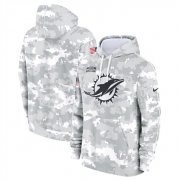 Men's Miami Dolphins 2024 Arctic Camo Salute To Service Club Fleece Pullover Hoodie