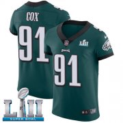 Wholesale Cheap Nike Eagles #91 Fletcher Cox Midnight Green Team Color Super Bowl LII Men's Stitched NFL Vapor Untouchable Elite Jersey