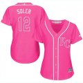 Wholesale Cheap Royals #12 Jorge Soler Pink Fashion Women's Stitched MLB Jersey