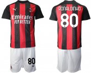 Wholesale Cheap Men 2020-2021 club AC milan home 80 red Soccer Jerseys