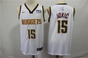 Wholesale Cheap Denver Nuggets 15 Nikola Jokic White Nike Swingman Jersey