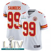 Wholesale Cheap Nike Chiefs #99 Khalen Saunders White Super Bowl LIV 2020 Men's Stitched NFL Vapor Untouchable Limited Jersey