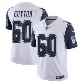 Cheap Men\'s Dallas Cowboys #60 Tyler Guyton White 2024 Draft Color Rush Limited Football Stitched Jersey