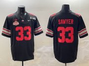 Cheap Men's Ohio State Buckeyes #33 Jack Sawyer Black 2025 CFP Final With National Champions Patch F.U.S.E. Vapor Limited Stitched Football Jersey