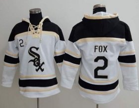 Wholesale Cheap White Sox #2 Nellie Fox White Sawyer Hooded Sweatshirt MLB Hoodie