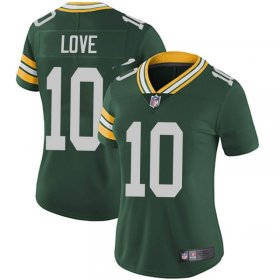 Wholesale Cheap Women\'s Green Bay Packers #10 Jordan Love Green Limited Team Color Vapor Untouchable Jersey