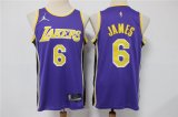 Wholesale Cheap Men's Los Angeles Lakers #6 LeBron James Purple Jordan 75th Anniversary Diamond 2021 Stitched Jersey