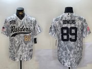 Cheap Men's Las Vegas Raiders #89 Brock Bowers 2024 Arctic Camo Salute To Service Stitched Baseball Jerseys