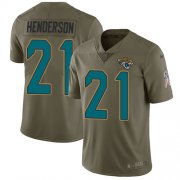 Wholesale Cheap Nike Jaguars #21 C.J. Henderson Olive Men's Stitched NFL Limited 2017 Salute To Service Jersey