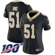 Wholesale Cheap Nike Saints #51 Cesar Ruiz Black Team Color Women's Stitched NFL 100th Season Vapor Untouchable Limited Jersey