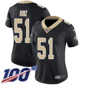 Wholesale Cheap Nike Saints #51 Cesar Ruiz Black Team Color Women\'s Stitched NFL 100th Season Vapor Untouchable Limited Jersey