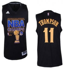 Wholesale Cheap Men\'s Golden State Warriors #11 Klay Thompson Revolution 30 Swingman 2015 Champions Fashion Black Jersey