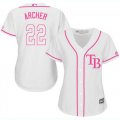 Wholesale Cheap Rays #22 Chris Archer White/Pink Fashion Women's Stitched MLB Jersey