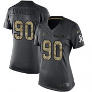 Wholesale Cheap Nike Falcons #90 Marlon Davidson Black Women's Stitched NFL Limited 2016 Salute to Service Jersey