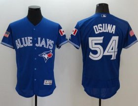 Wholesale Cheap Blue Jays #54 Roberto Osuna Blue Fashion Stars & Stripes Flexbase Authentic Stitched MLB Jersey