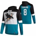 Wholesale Cheap San Jose Sharks #8 Joe Pavelski Adidas Reverse Retro Pullover Hoodie Gray Teal