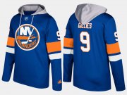 Wholesale Cheap Islanders #9 Clark Gillies Blue Name And Number Hoodie