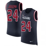 Wholesale Cheap Nike Texans #24 Johnathan Joseph Navy Blue Team Color Men's Stitched NFL Limited Rush Tank Top Jersey