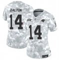 Cheap Women's Carolina Panthers #14 Andy Dalton 2024 F.U.S.E Arctic Camo Salute To Service Limited Stitched Football Jersey(Run Small)