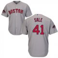 Wholesale Cheap Red Sox #41 Chris Sale Grey Cool Base 2018 World Series Stitched Youth MLB Jersey