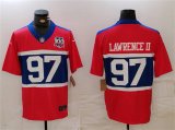 Men's New York Giants #97 Dexter Lawrence II Century Red 100TH Season Commemorative Patch Limited Football Stitched Jersey