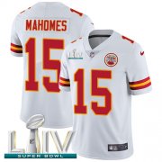 Wholesale Cheap Nike Chiefs #15 Patrick Mahomes White Super Bowl LIV 2020 Men's Stitched NFL Vapor Untouchable Limited Jersey