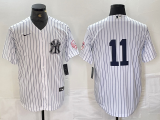 Cheap Men's New York Yankees #11 Anthony Volpe White With Patch 2024 Cool Base Stitched Jersey