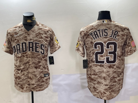 Men\'s San Diego Padres #23 Fernando Tatis Jr Camo Stitched Cool Base Nike Jersey