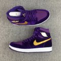 Wholesale Cheap Air Jordan 1 GS Retro Shoes Purple/Gold-White