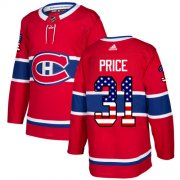 Wholesale Cheap Adidas Canadiens #31 Carey Price Red Home Authentic USA Flag Stitched Youth NHL Jersey