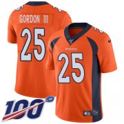 Wholesale Cheap Nike Broncos #25 Melvin Gordon III Orange Team Color Men's Stitched NFL 100th Season Vapor Untouchable Limited Jersey