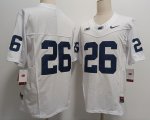 Cheap Men's Penn State Nittany Lions #26 Saquon Barkley Without Name White FUSE College Football Jersey