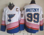 Wholesale Cheap Blues #99 Wayne Gretzky White CCM Throwback Stitched NHL Jersey