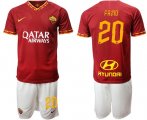 Wholesale Cheap Roma #20 Fazio Red Home Soccer Club Jersey